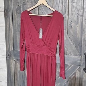 NWT OE Maternity Maxi Dress Wine Colored Size M
